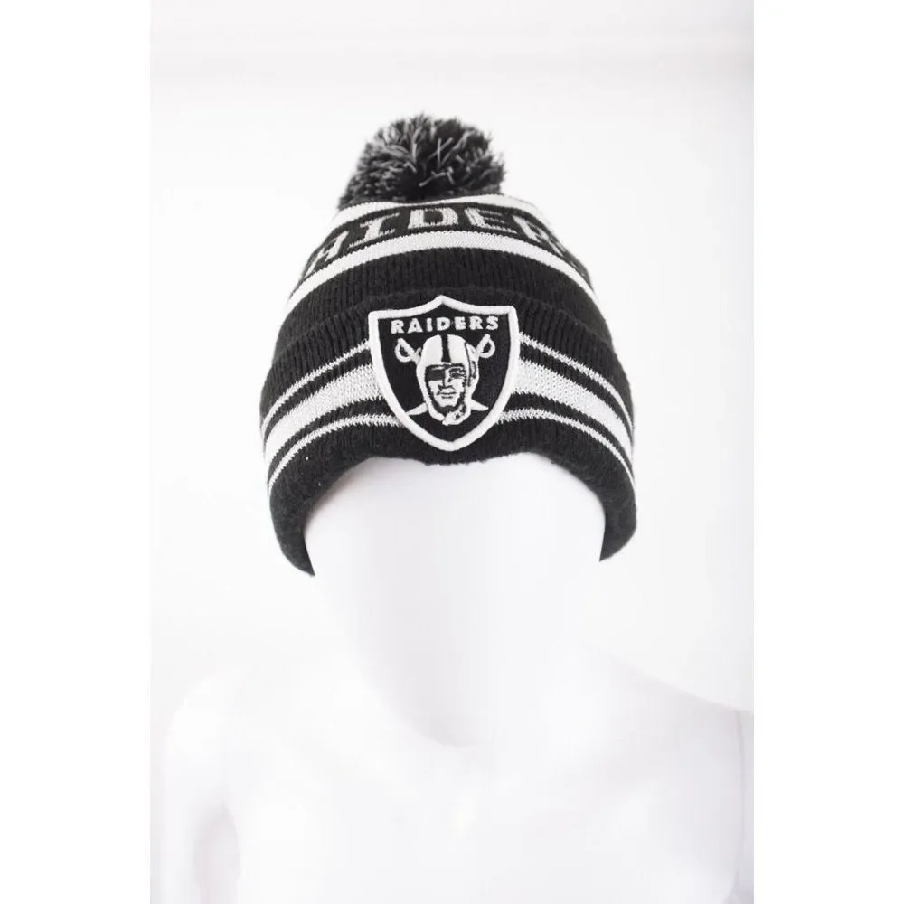 New Era NFL Unisex Oakland Las Vegas Raiders Black White Knit Hat Winter Hat
